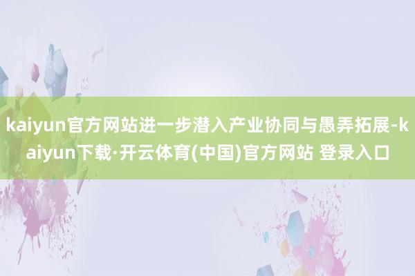 kaiyun官方网站进一步潜入产业协同与愚弄拓展-kaiyun下载·开云体育(中国)官方网站 登录入口